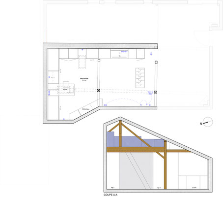 PLAN ET COUPE MEZZANINE