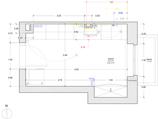 PLAN DE LA CUISINE EXISTANTE