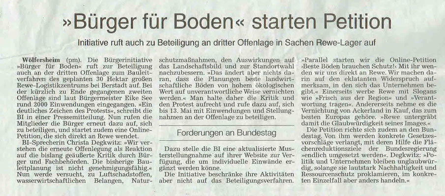 Wetterauer Zeitung, 27. April 2019