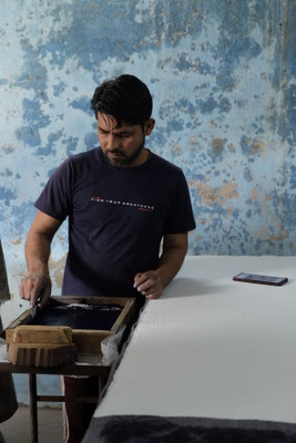Custom made blockprint fabrics on organic cotton available, printed in-house in Delhi / Paharganj