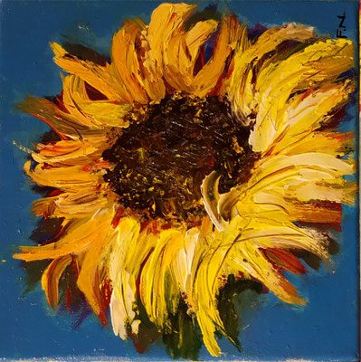 2016/2, Sonnenblume, Acryl, Leinwand, 20x20 cm 