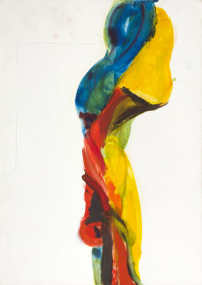 Gottfried Mairwöger, Ohne Titel (Glasfensterentwurf 1974, Kirche Enns), Öl auf Papier, 88 x 62 cm - Privatsammlung