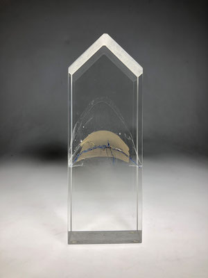 Thomas Lemke, optisches Glas, Skulptur, formgeschmolzen, Oxyde, Pigmente, Schliff, Hadamar, Staatspreis