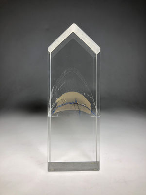 Thomas Lemke, optisches Glas, Skulptur, formgeschmolzen, Oxyde, Pigmente, Schliff, Hadamar, Staatspreis