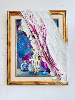 VEIL OF EVERYWHERE, 68x56 cm, acrylic, aluminium, dispersion, framed, 2024, Reinhold Ponesch ©