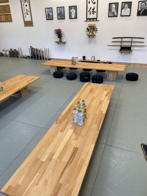 Il Ki-Shin-Tai Dojo approntato per il party.