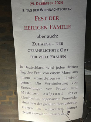 "Fest der Heiligen Familie" (29.12.2024) in der Milieukrippe von Sankt Maria in Lyskirchen