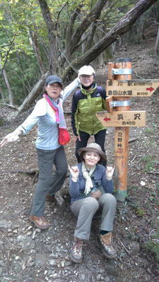 倉岳山、立野峠、アルプの元気な3美女