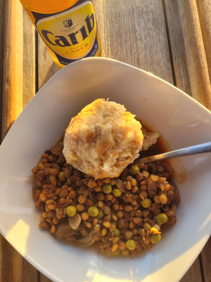 Linsen mit Knödel - sehr beliebt bei allen  Crews!