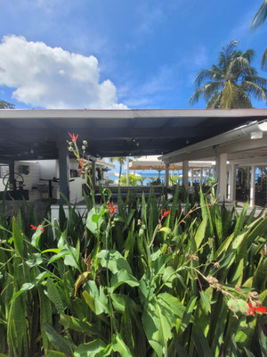 Terrasse des einzigen Resorts