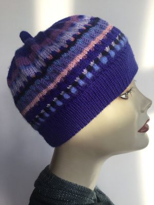 Wi 109f - High-Tech Supermodell  gestrickt - multicolor buntgestrickt - Kopfbedeckung nach Chemo