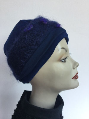 Wi 119k - Stirnband mit doppelter Baumwolle (Krempe) - dunkelblau violett