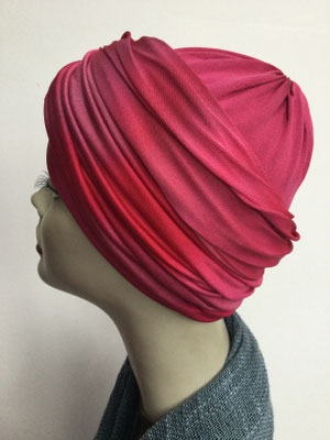 G 89p - Kopfbedeckungen kaufen - Seidenjersey-Foulard und Chäppli - elegant und klassisch - Rottöne