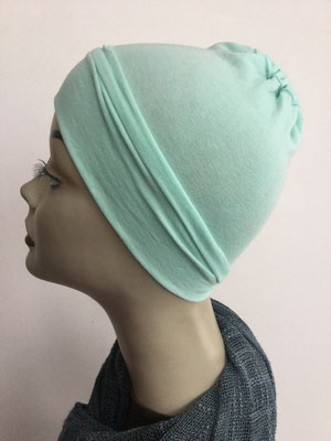 G19n - Kopfbedeckungen nach Chemo - Baumwollchäppli fein - lindengrün