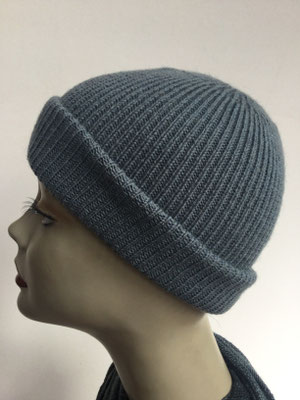 Wi 99a - Vreni Lorenzini - Kopfbedeckungen kaufen- Wintermodelle - Melone gestrickt - grau