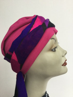 So 29zae - Turban Nizza mit Schlaufe - fuchsia farbig