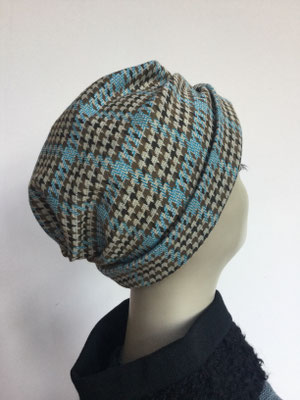 Wi 39h - Turban "Nizza" ohne Schlaufe - Vintage, pied de poule - Kopfbedeckung kaufen 