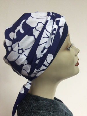 So 49s - Kopfbedeckung kaufen - Sommermodelle - Bajazzo - Marineblau mit weissen Blumen