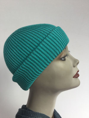 Wi 99 - Vreni Lorenzini - Kopfbedeckungen kaufen- Winterrmodelle - Melone gestrickt- tütkis