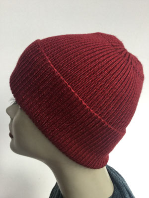 Wi 99b- Vreni Lorenzini - Kopfbedeckungen kaufen- Wintermodelle - Melone gestrickt - weinrot