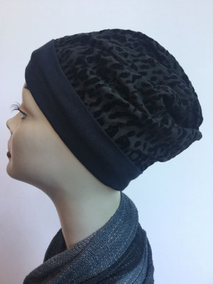 So 69b - Beanie  Schlumpfmütze einfach - schwarzer Panther
