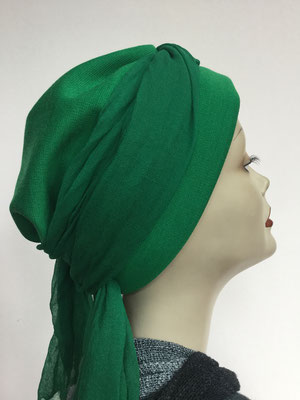Wi 24 - Turban Nizza mit Schlaufe - kaltes Grün - Kopfbedeckungen nach Chemo 