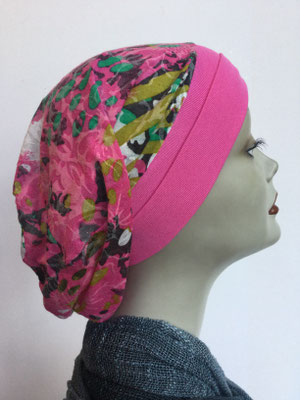 So 69q - Chemochäppli kaufen - Beanie  Schlumpfmütze einfach - pink blumig