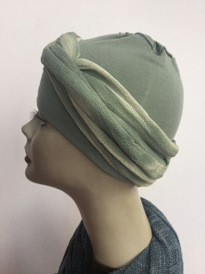 G39e - Kopfbedeckungen kaufen - Baumwollschlauch (Jersey) und Chäppli - helles Oliv