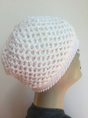 So 99f - Kopfbedeckung kaufen - 2 in 1 kopfbetonte Mütze gehäkelt - schneeweiss