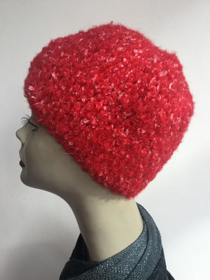 Wi 89h - Kopfbedeckung kaufen - Wintermodelle - Melone gehäkelt - rot