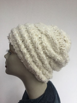 Wi 129e - Wintermodelle - Beanie gestrickt - edles Weiss