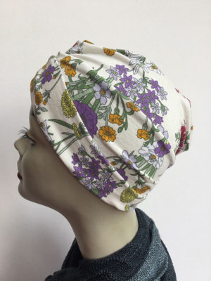 So 39u  - Turban Nizza ohne Schlaufe - farbige Blumenwiese