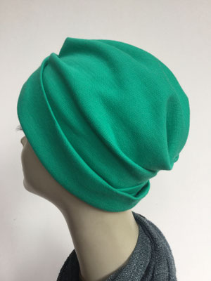 Wi 39f - Turban "Nizza" ohne Schlaufe - kaltes Grün - Kopfbedeckung kaufen