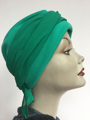 Wi 29f - Turban Nizza mit Schlaufe - kaltes grün - Kopfbedeckungen nach Chemo
