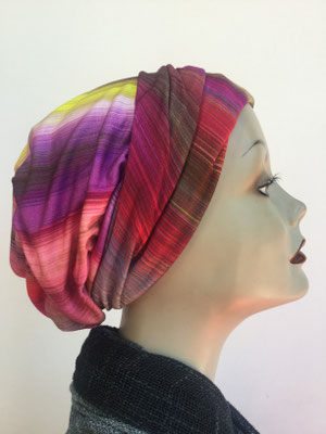 So 10 - Chemochäppli kaufen - Hutmodell Beanie (doppelte Stofflage) - Rottöne multicolor