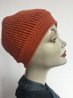 Wi 82 - Kopfbedeckung kaufen - Wintermodelle - Melone gehäkelt - Sienabraun