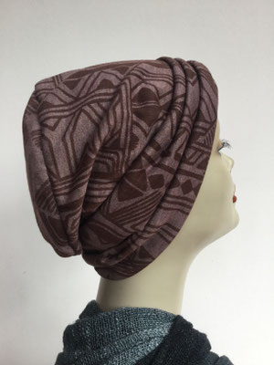 Wi 11 - Beanie genäht - braun gemustert- Kopfbedeckung kaufen