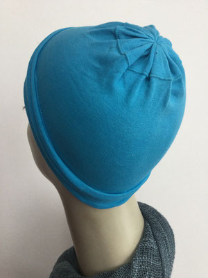 G19a - Kopfbedeckungen nach Chemo - Baumwollchäppli fein - kräftiges Blau