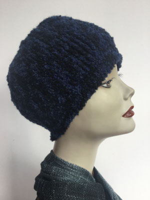 Wi 89m - Kopfbedeckung kaufen - Wintermodelle - Melone gehäkelt - blauschwarz