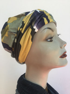 So 19f - Hutmodell Beanie (doppelte Stofflage) - senfgelb und olive