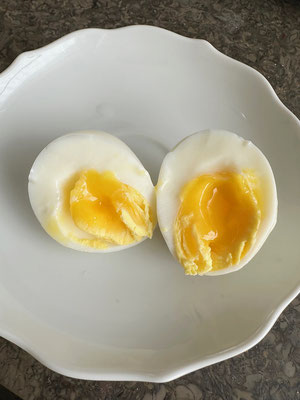 Eier direkt aus dem Kühlschrank nach 12 Min bei 160 °C 