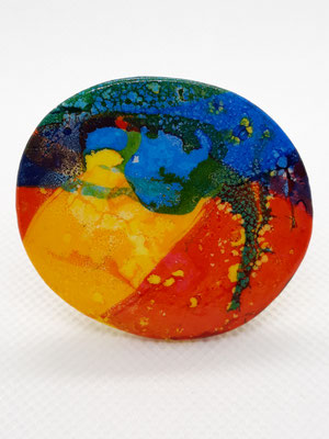 sweet marble cake II / Ringkopf 4,4 cm x  4,7 cm, getaucht, Farbe auf Acrylbasis mit synthetischer Galle