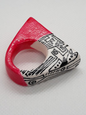 graphic / Ringkopf 1 cm x 4 cm, Acrylfarbe, 