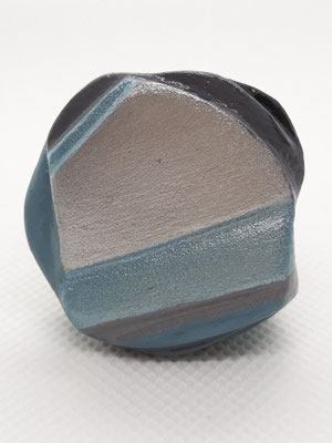  slate slabs / Ringkopf B 4 cm, Metallic Acrylfarbe