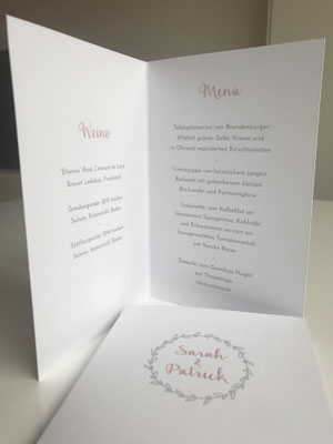 Menükarte Hochzeit Logo
