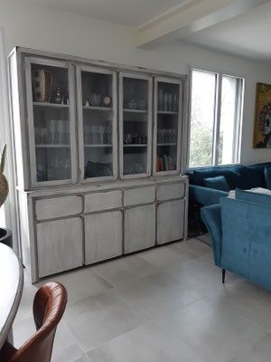 Rénovation Déco & Corinnerie(s) | APRES Vaisselier double corps vitrine Style Récup 