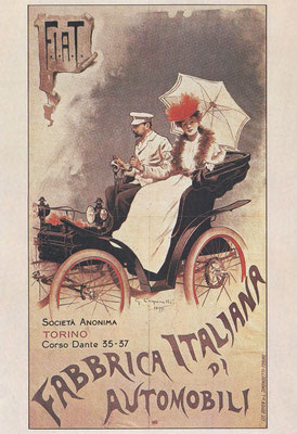 Affiche uit 1899 van G. Carpanetto voor F.I.A.T.