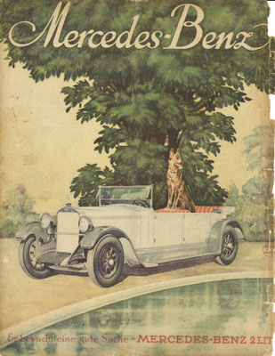 Advertentie van Mercedes-Benz achter op het weekblad Die Woche uit 1927.