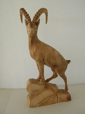 Steinbock Holzskulptur