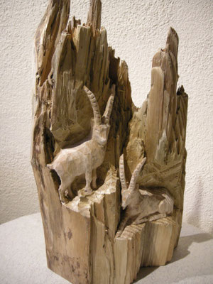 Steinbock in Bruchstück